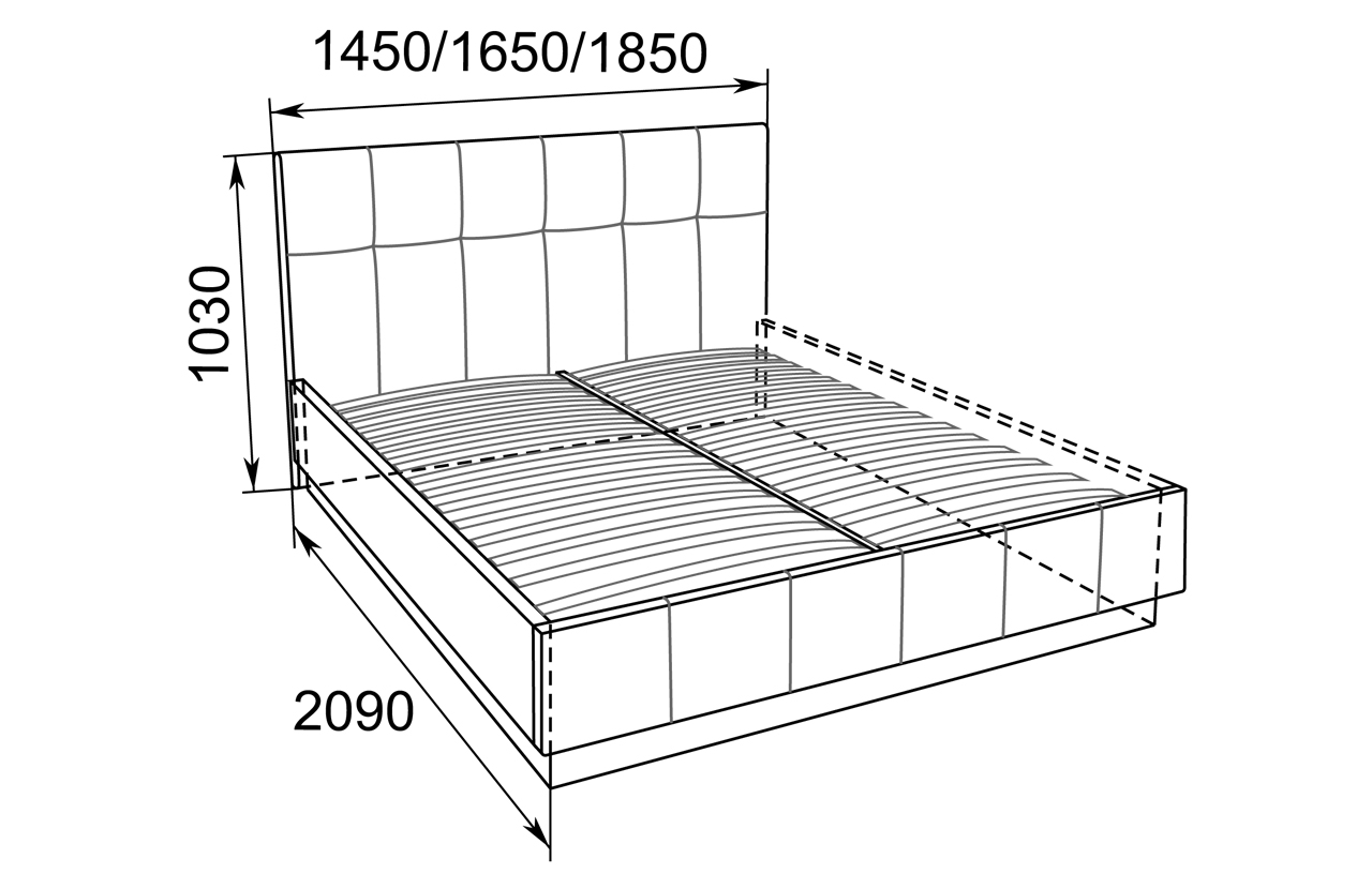 Кровать "Локарно" (комплектуется латами)